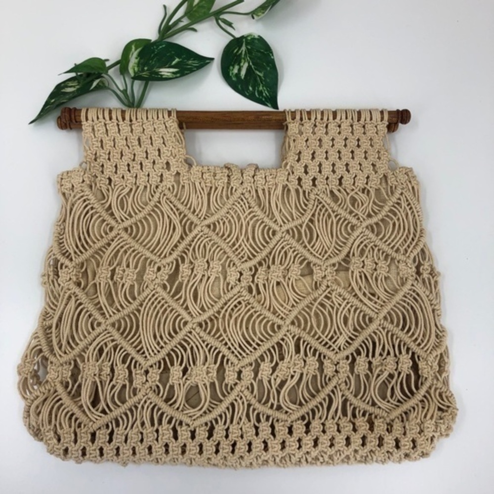 Vintage Purse Handbag Woven Knit